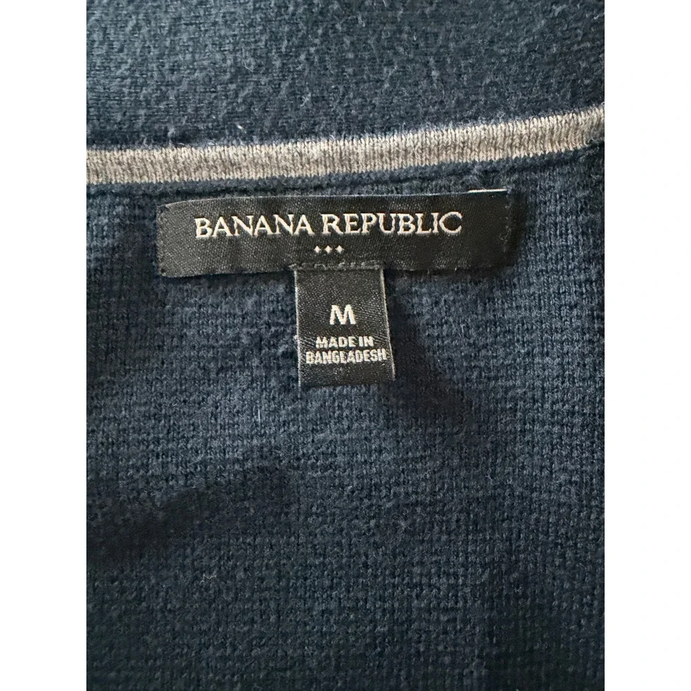 Banana Republic Mens Navy Blue V-Neck Button Front Cardigan Sweater Size M
